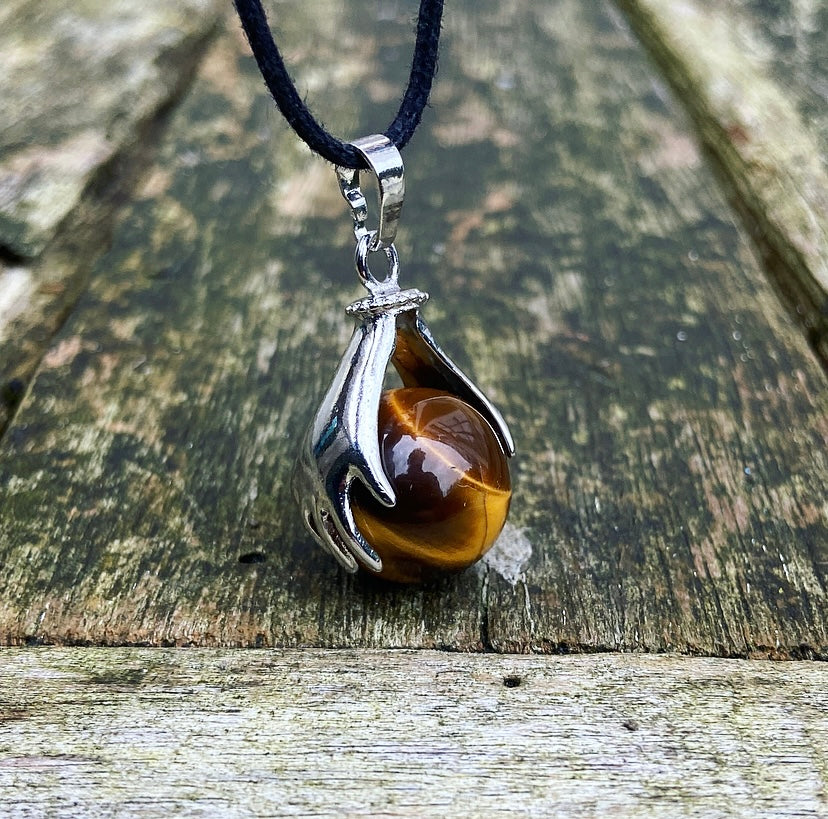 Healing Hands Hanger Tijgeroog Bescherming Kracht Aurana Healing Hands Hanger Tijgeroog Bescherming Kracht Aurana