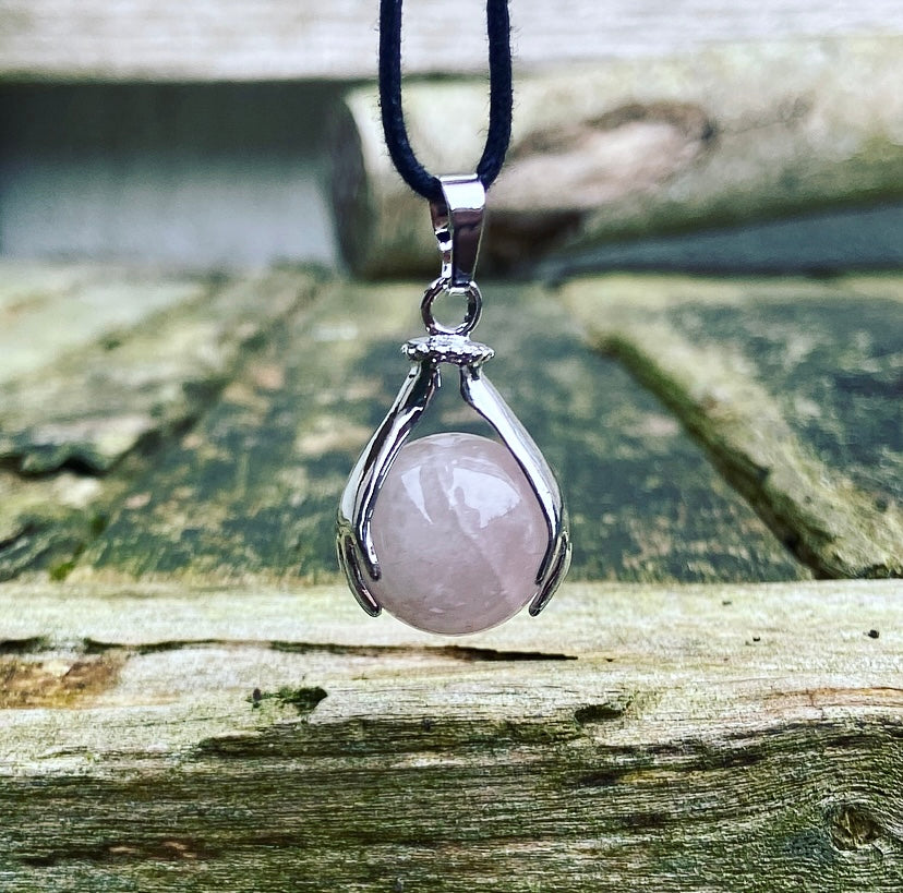Healing Hands pendant Rose Quartz "Love"