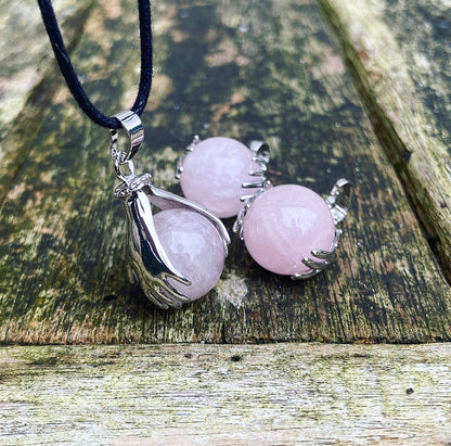 Healing Hands pendant Rose Quartz "Love"