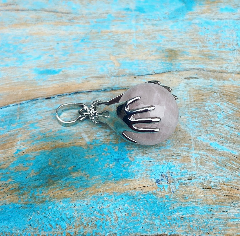 Healing Hands pendant Rose Quartz "Love"