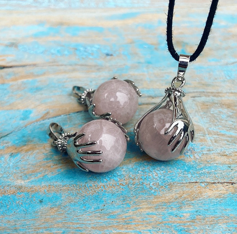 Healing Hands pendant Rose Quartz "Love"