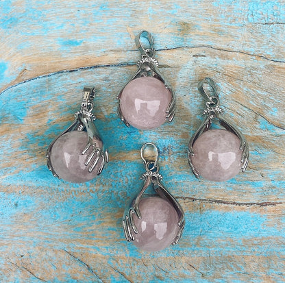 Healing Hands pendant Rose Quartz "Love"