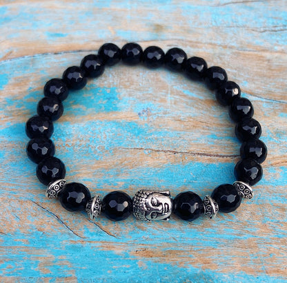 Boeddha armband onyx "Anti-Stress"