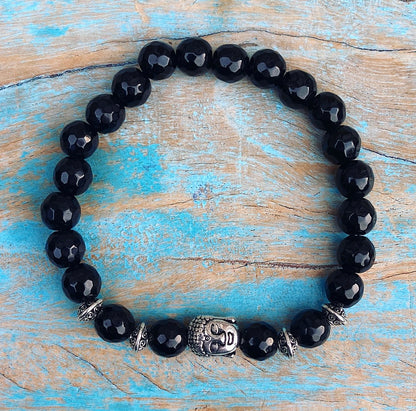 Boeddha armband onyx "Anti-Stress"