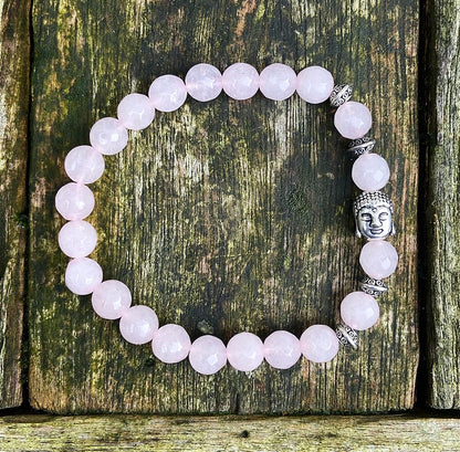 Boeddha armband rozenkwarts "Liefde"