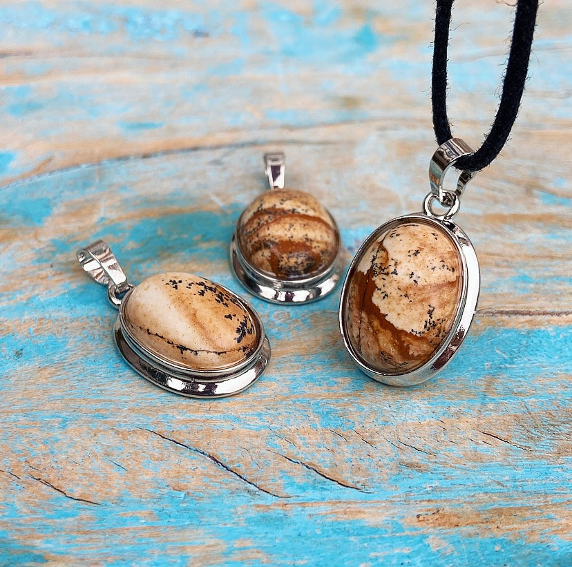 Landscape Jasper Pendant "Making your goals come true"