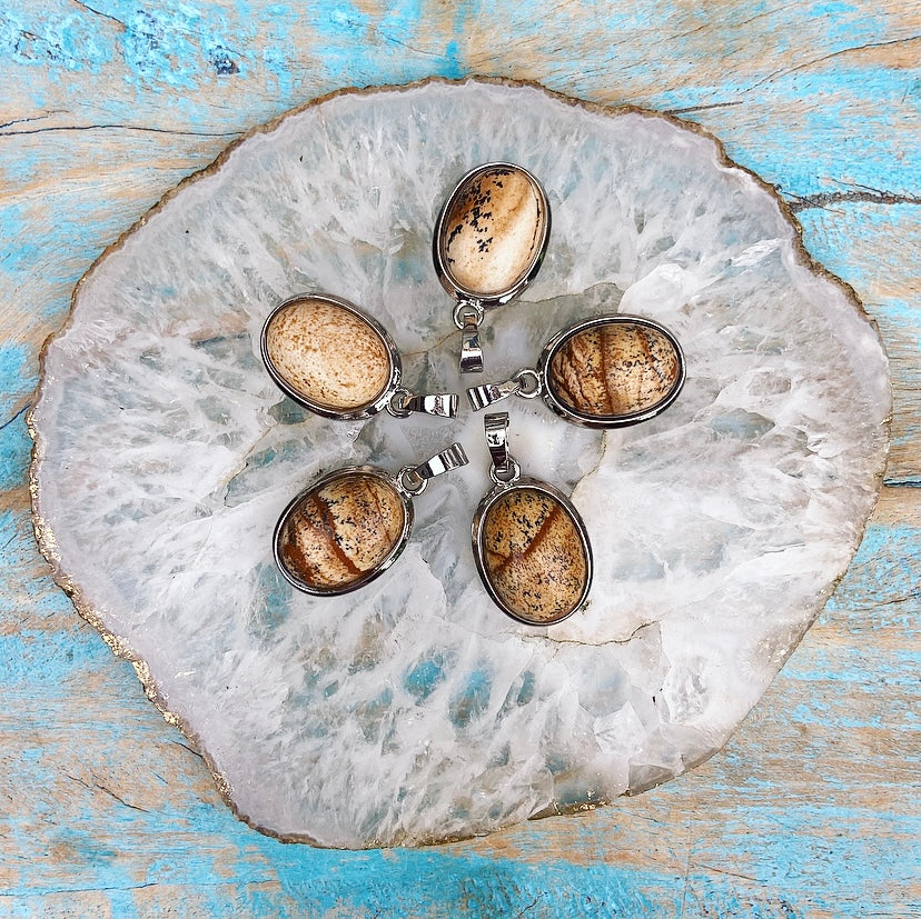 Landscape Jasper Pendant "Making your goals come true"
