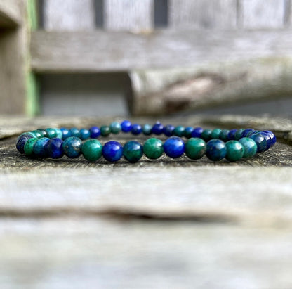Chrysocolla &amp; Lapis Lazuli bracelet "Living with courage"