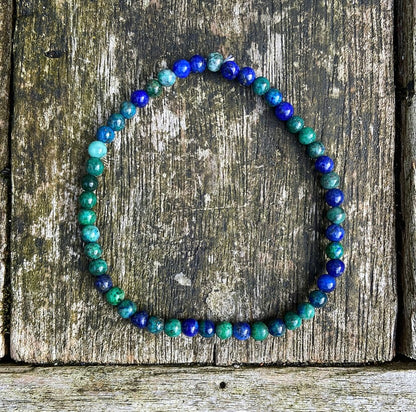 Chrysocolla &amp; Lapis Lazuli bracelet "Living with courage"