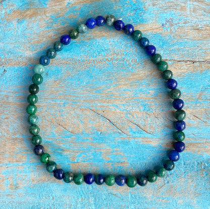 Chrysocolla &amp; Lapis Lazuli bracelet "Living with courage"