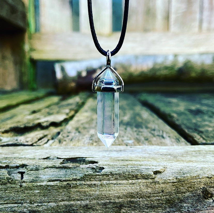 Double point pendant Angel Aura Quartz "Energy of the Angels"