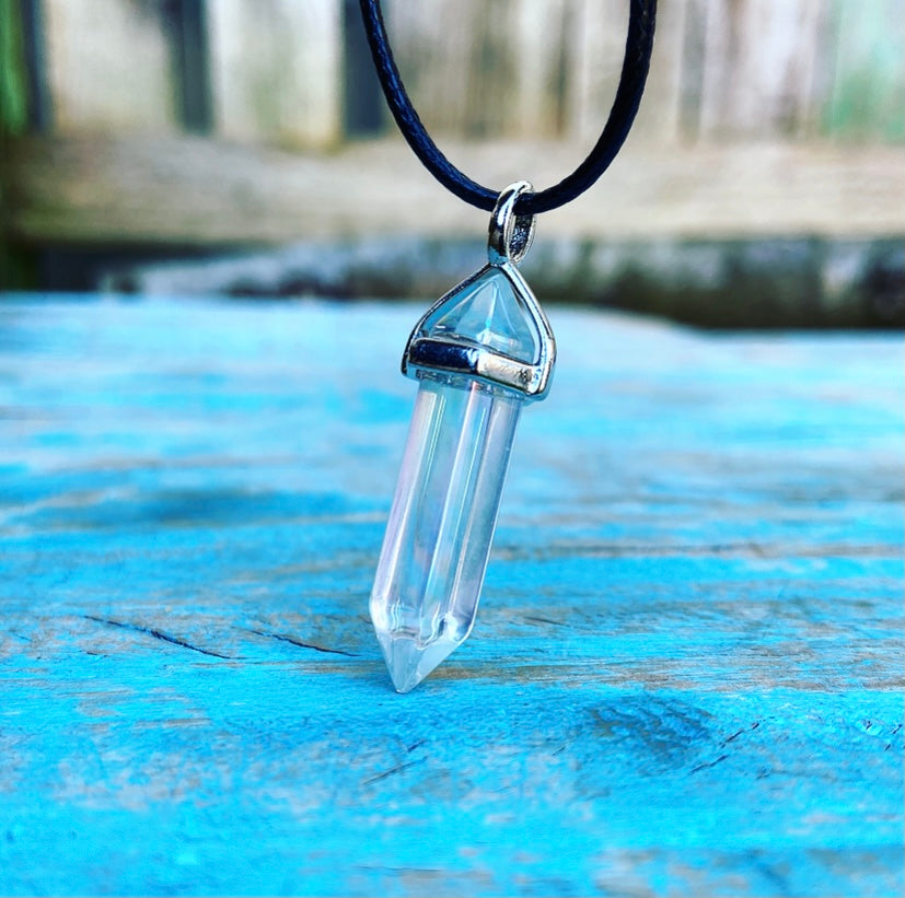 Double point pendant Angel Aura Quartz "Energy of the Angels"