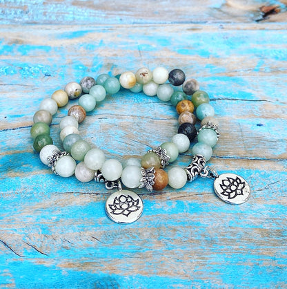 Lucky Charm Armband Amazoniet "Lotus van de Lente"