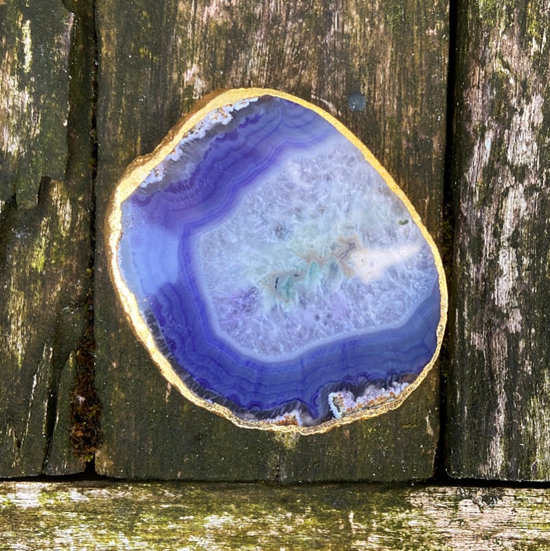 Onderzetter van paarse agaat "Mindfulness"