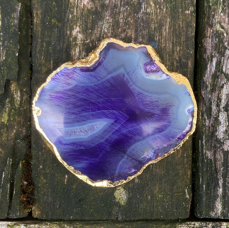 Onderzetter van paarse agaat "Mindfulness"