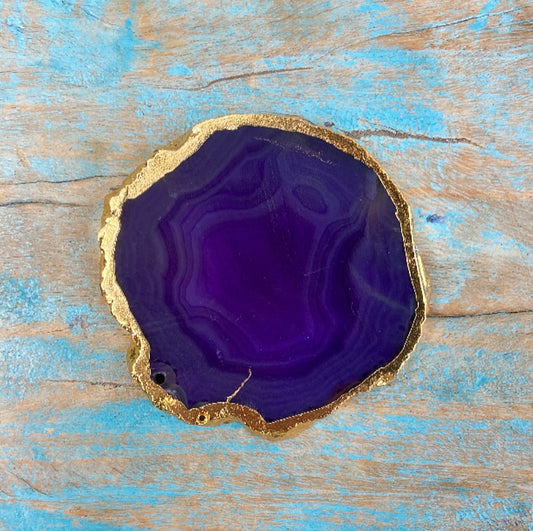 Onderzetter van paarse agaat "Mindfulness"