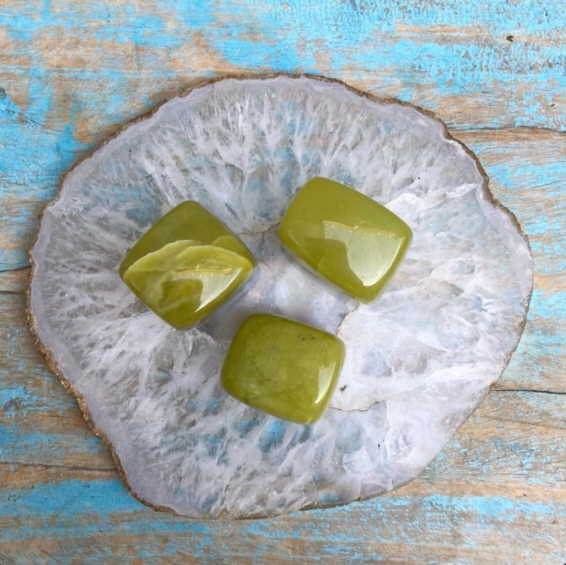 Groene Jade knuffelsteen "Geluk"