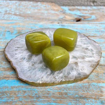 Groene Jade knuffelsteen "Geluk"
