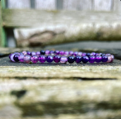 Paarse Agaat armbandje "Mindfulness"