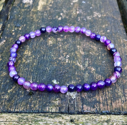 Paarse Agaat armbandje "Mindfulness"