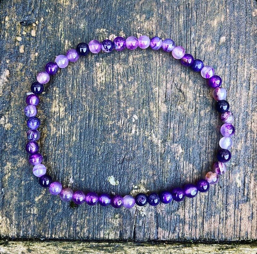 Paarse Agaat armbandje "Mindfulness"
