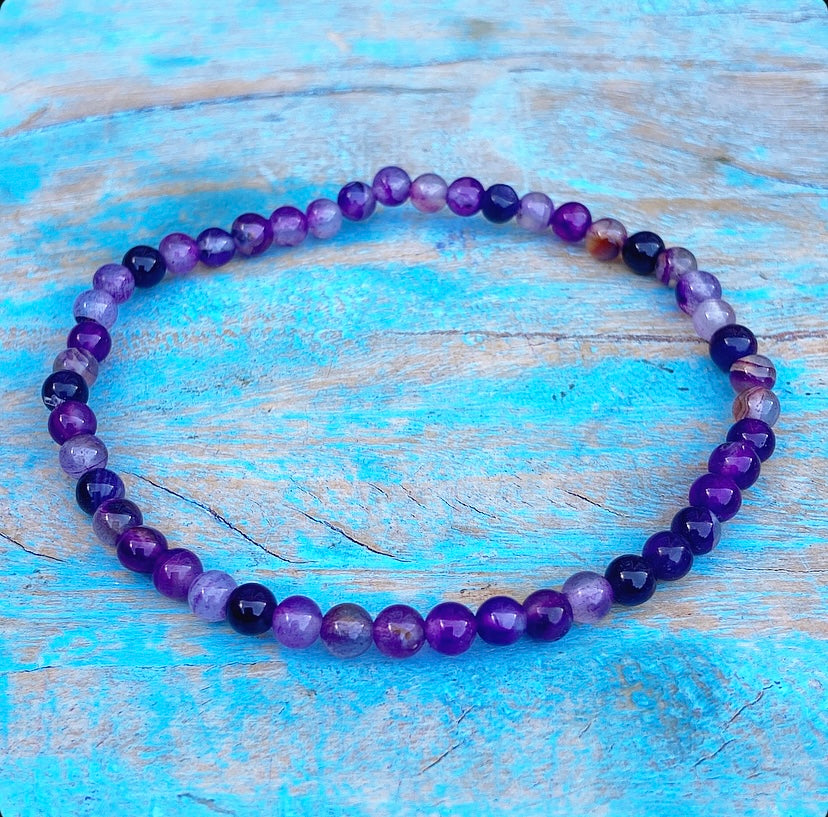 Paarse Agaat armbandje "Mindfulness"