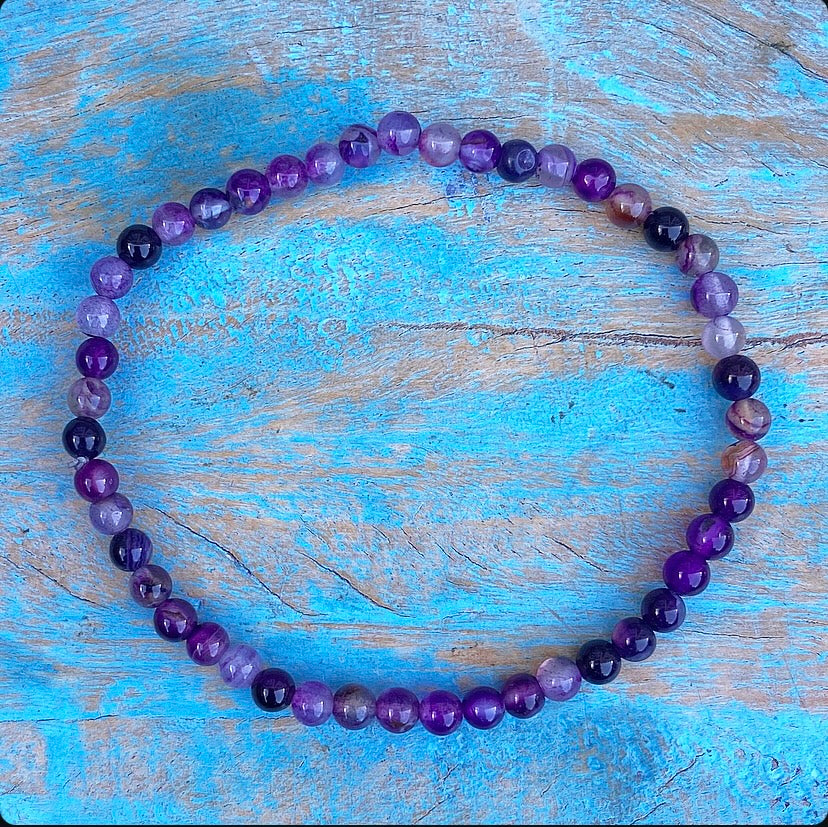 Paarse Agaat armbandje "Mindfulness"