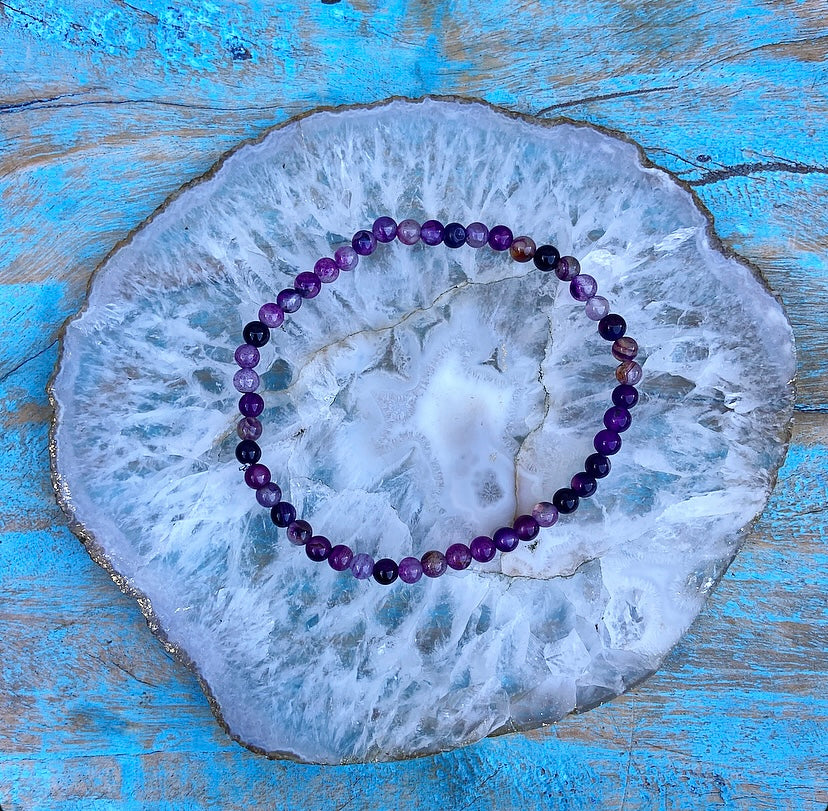 Paarse Agaat armbandje "Mindfulness"