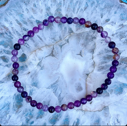 Paarse Agaat armbandje "Mindfulness"