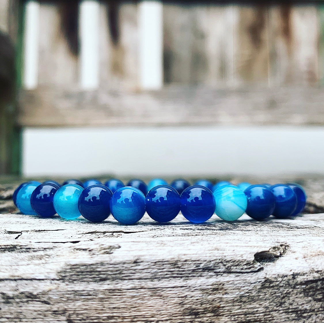 Blaues Achatarmband "SELBSTWERTGEFÜHL"