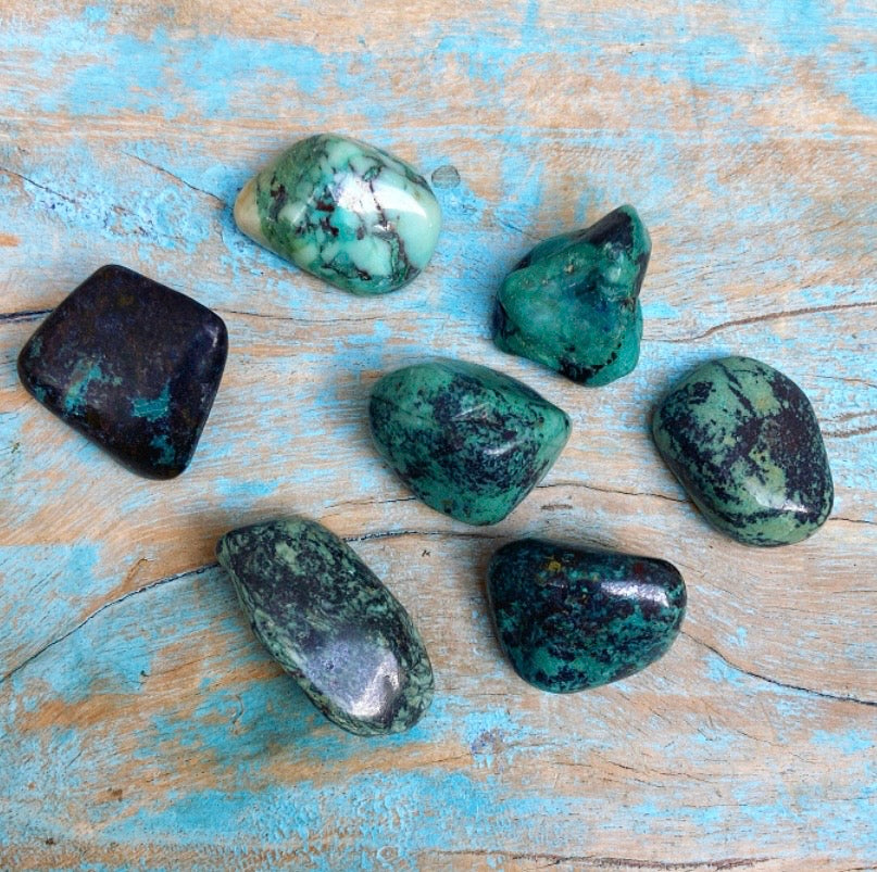 Chrysocolla tumbled stone "ENERGY DOSING"