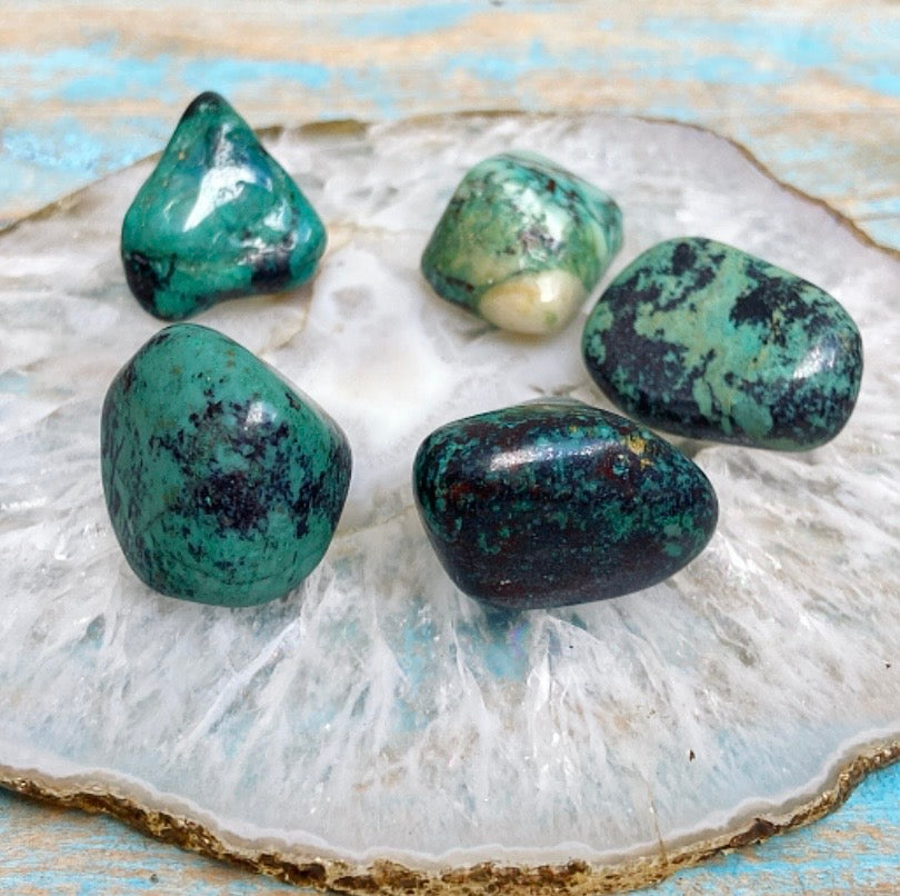 Chrysocolla tumbled stone "ENERGY DOSING"