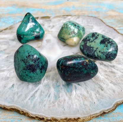 Chrysocolla tumbled stone "ENERGY DOSING"
