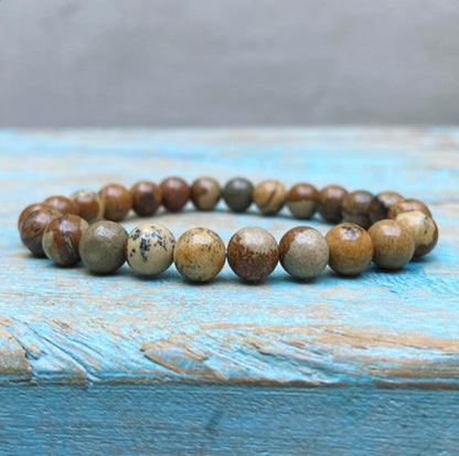 Landschapsjaspis armband "Je doelen waarmaken"