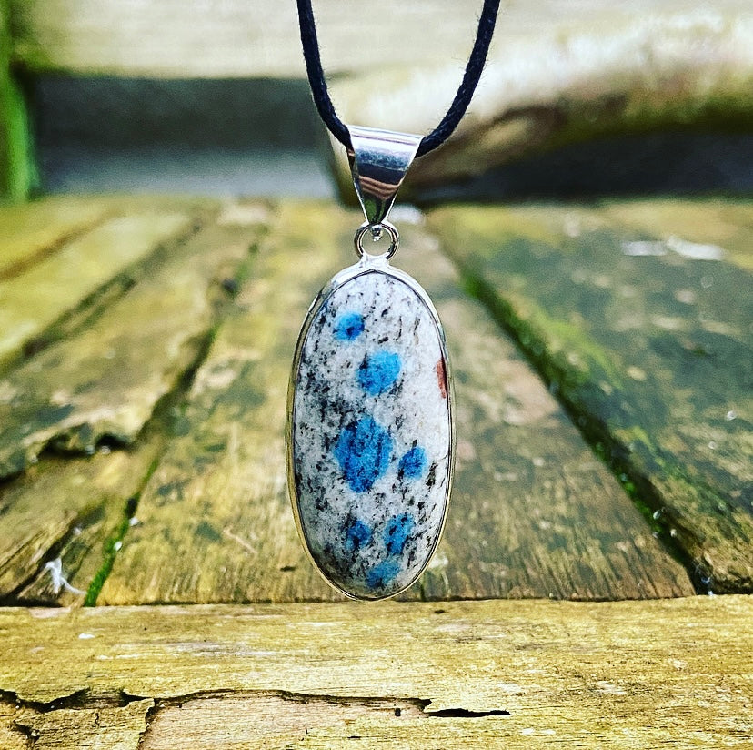 K2 Azurite in Granite pendant "Inner Vision"
