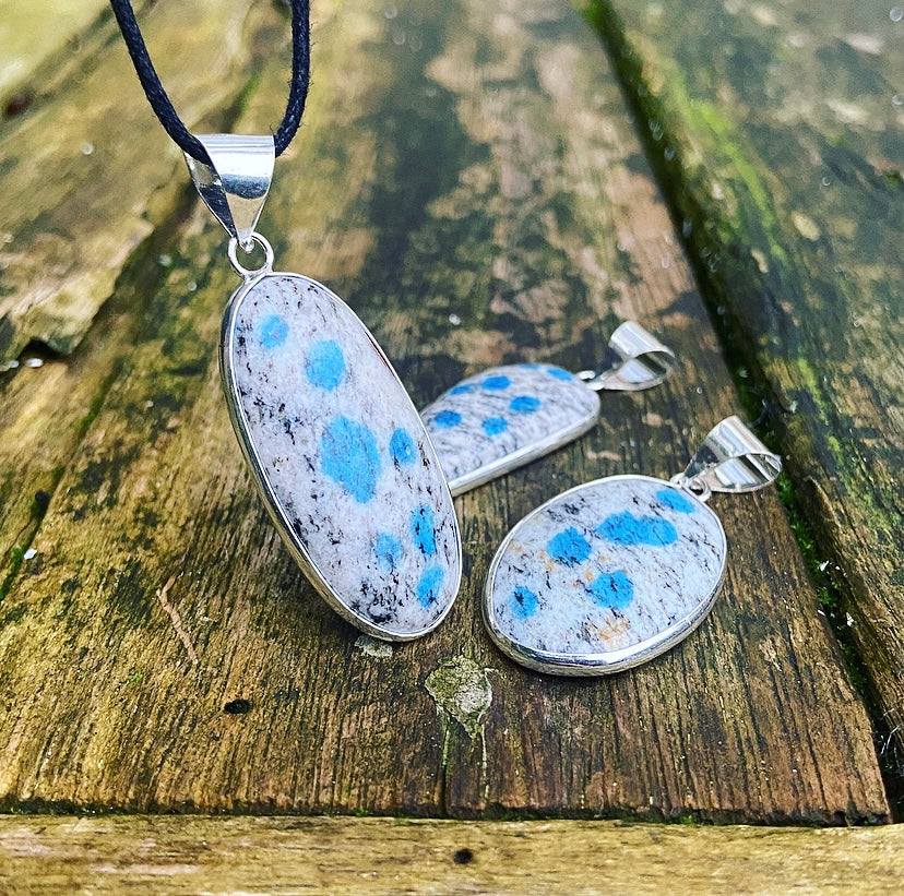 K2 Azurite in Granite pendant "Inner Vision"