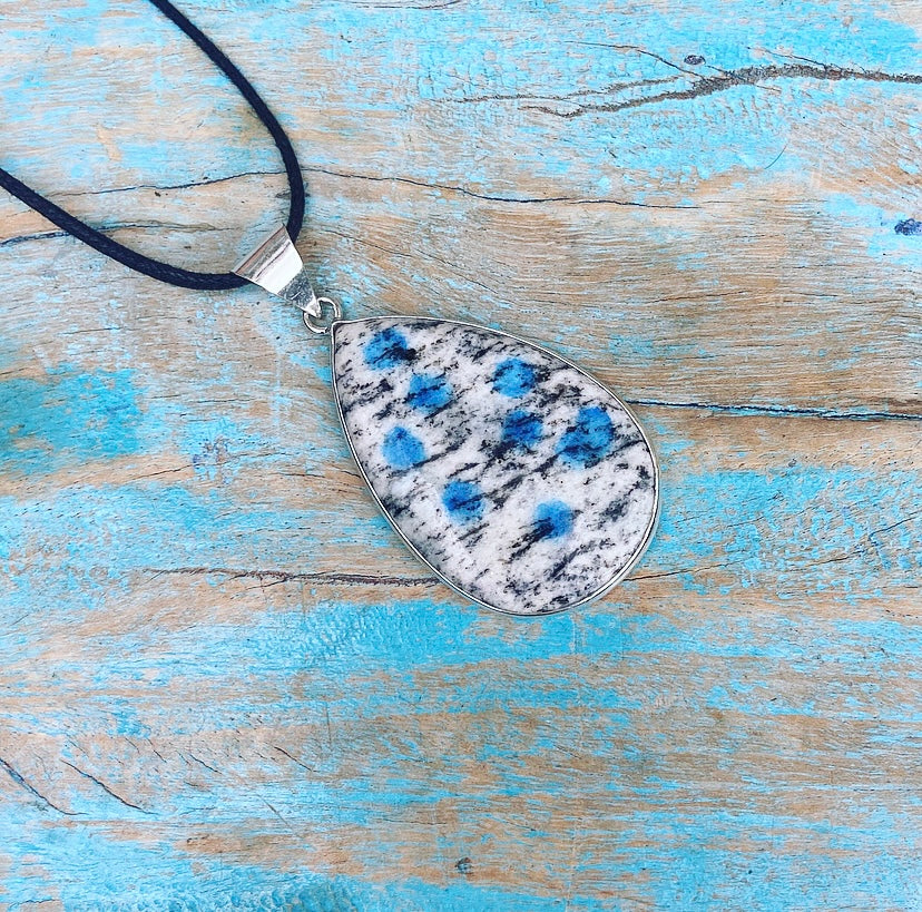 K2 Azurite in Granite pendant "Inner Vision"