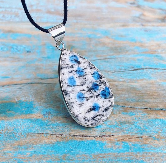 K2 Azurite in Granite pendant "Inner Vision"