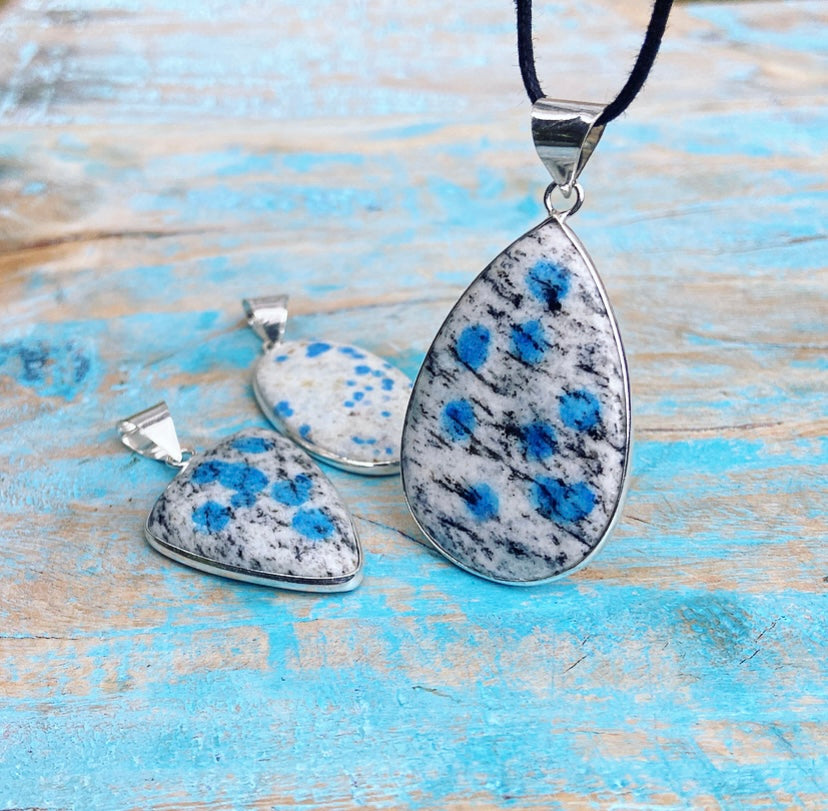 K2 Azurite in Granite pendant "Inner Vision"