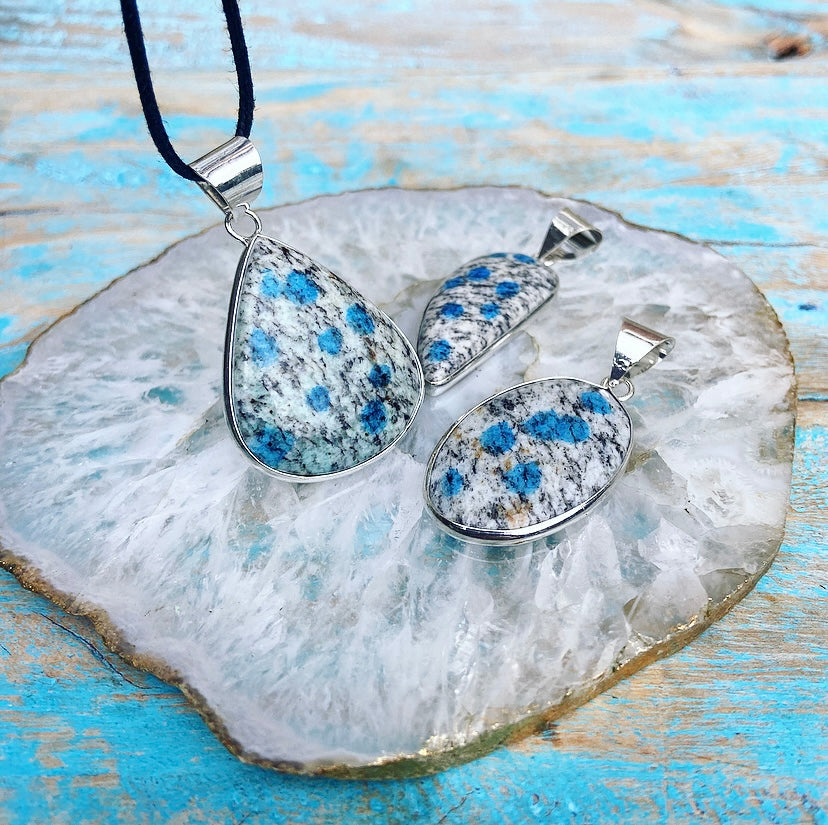 K2 Azurite in Granite pendant "Inner Vision"