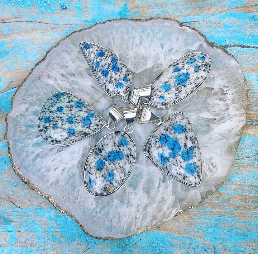 K2 Azurite in Granite pendant "Inner Vision"