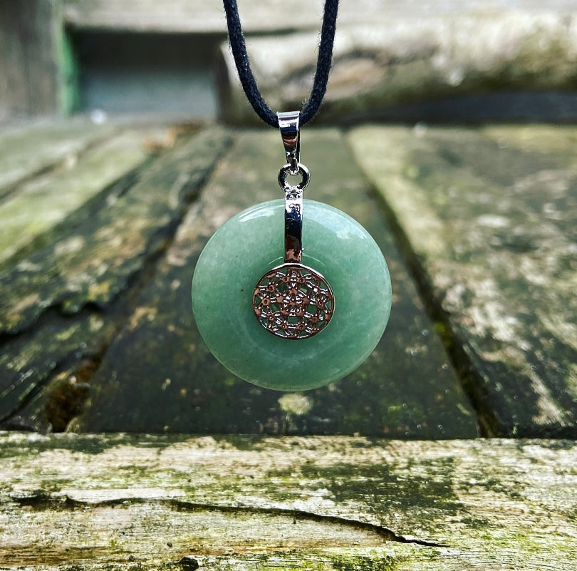 Aventurijn hanger "Het voelt goed"