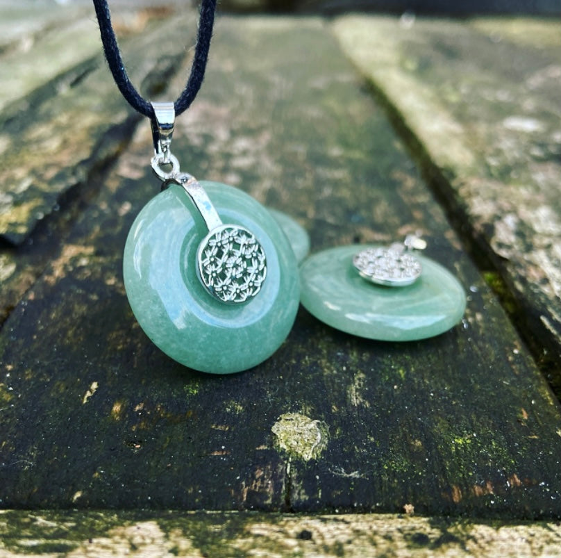 Aventurijn hanger "Het voelt goed"