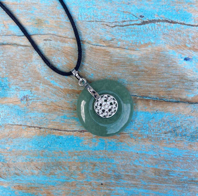 Aventurijn hanger "Het voelt goed"