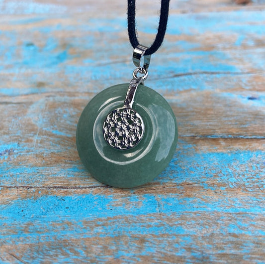 Aventurijn hanger "Het voelt goed"