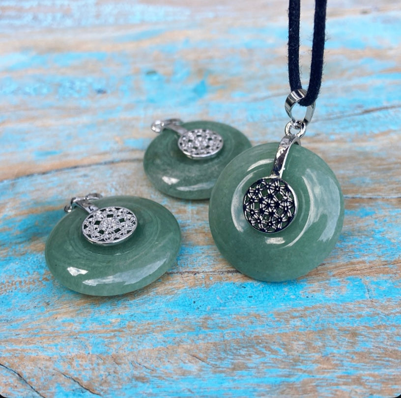 Aventurijn hanger "Het voelt goed"