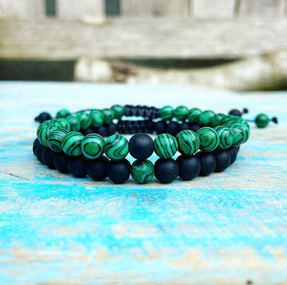 Armbanden set Malachiet "Innerlijke Vrijheid"
