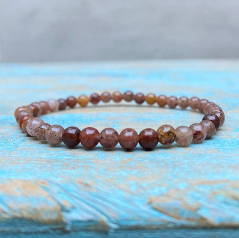 Aardbeienkwarts armband "hartstocht en levenslust"