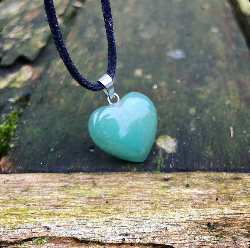 Aventurine heart pendant "Friendship &amp; Positivity"