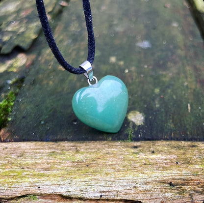Aventurine heart pendant "Friendship &amp; Positivity"